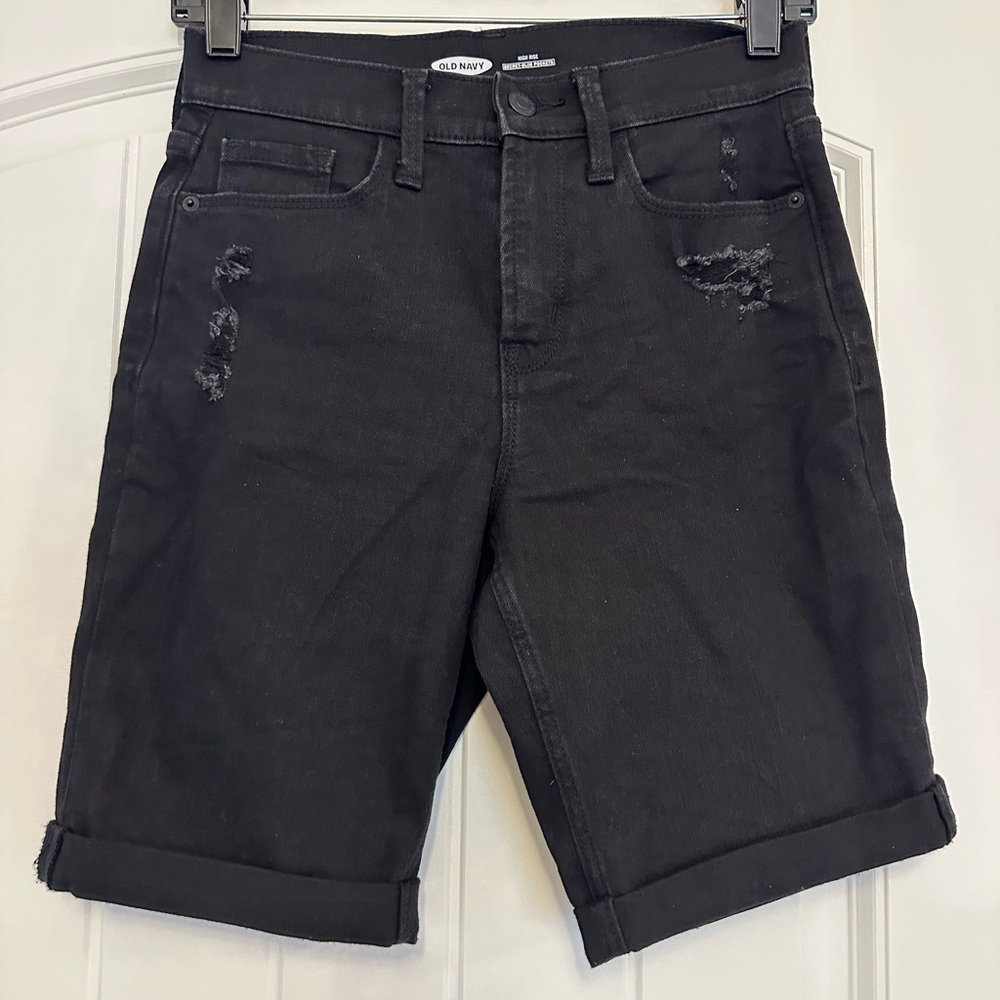 OLD NAVY black denim shorts.